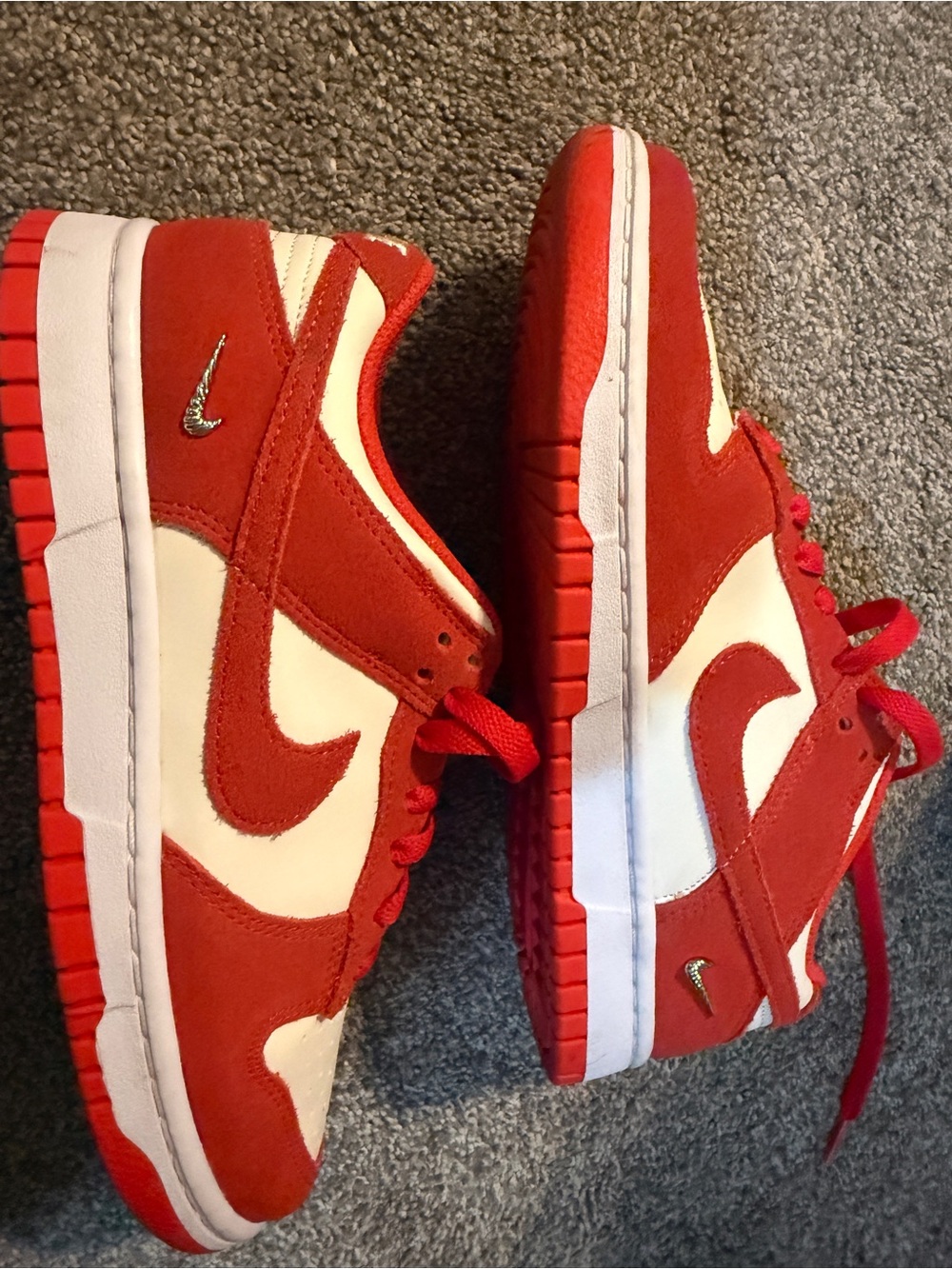 Nike Dunk Low Disrupt 2 Red White Suede Sneakers Women’s Size 8